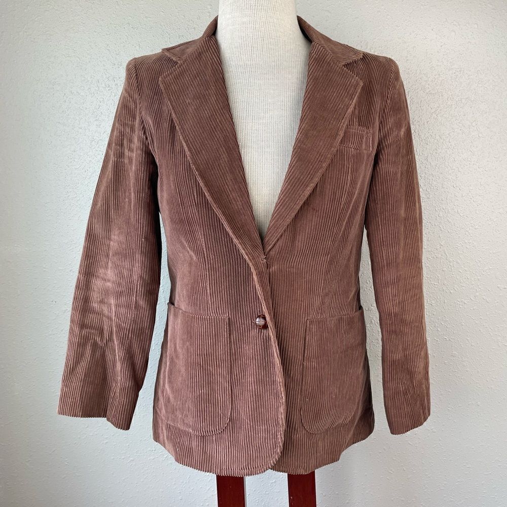 Vintage Changing Scene Brown Corduroy Jacket Size 10 EUC